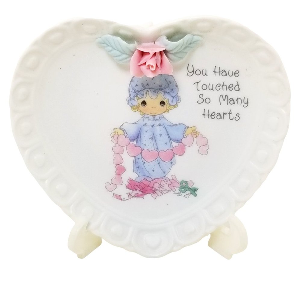 Mini Heart Shaped Porcelain Plate Precious Moments Enesco's 1994 Gift Collection